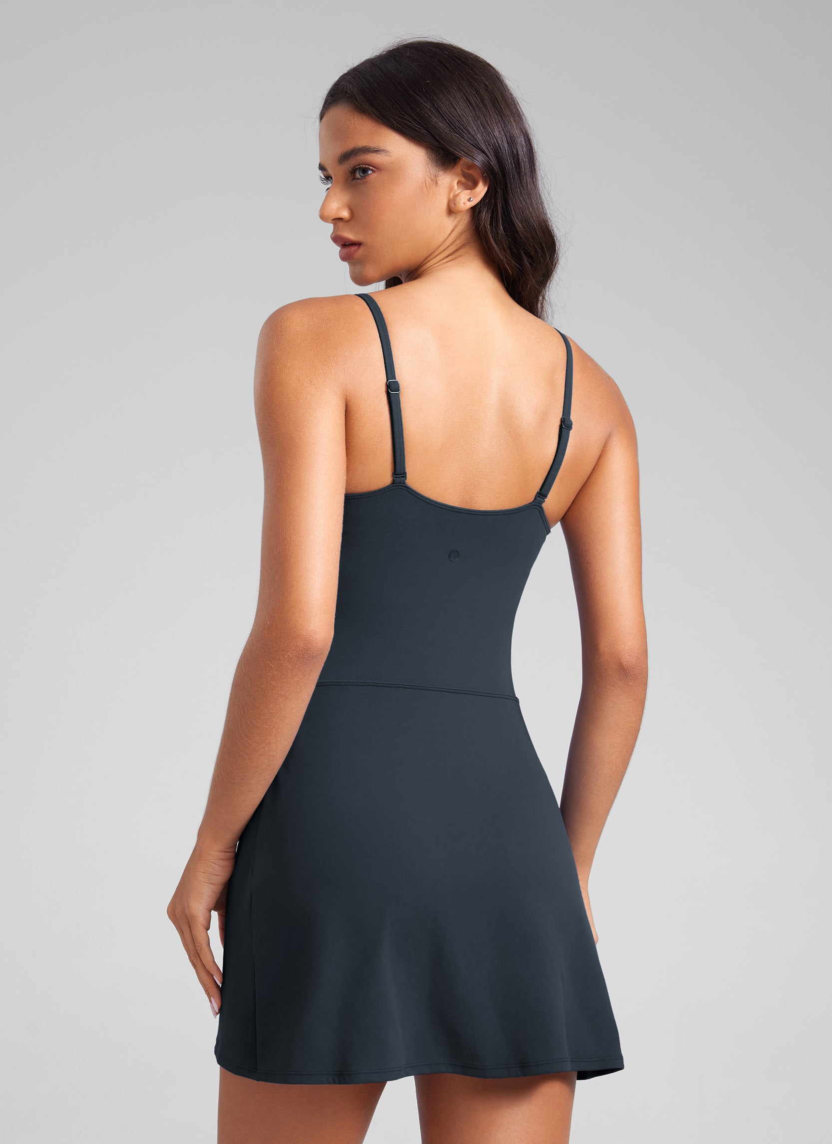 CRZ YOGA Butterluxe Vestidos Deportivos Casual de Tirantes Espaguetis True Navy