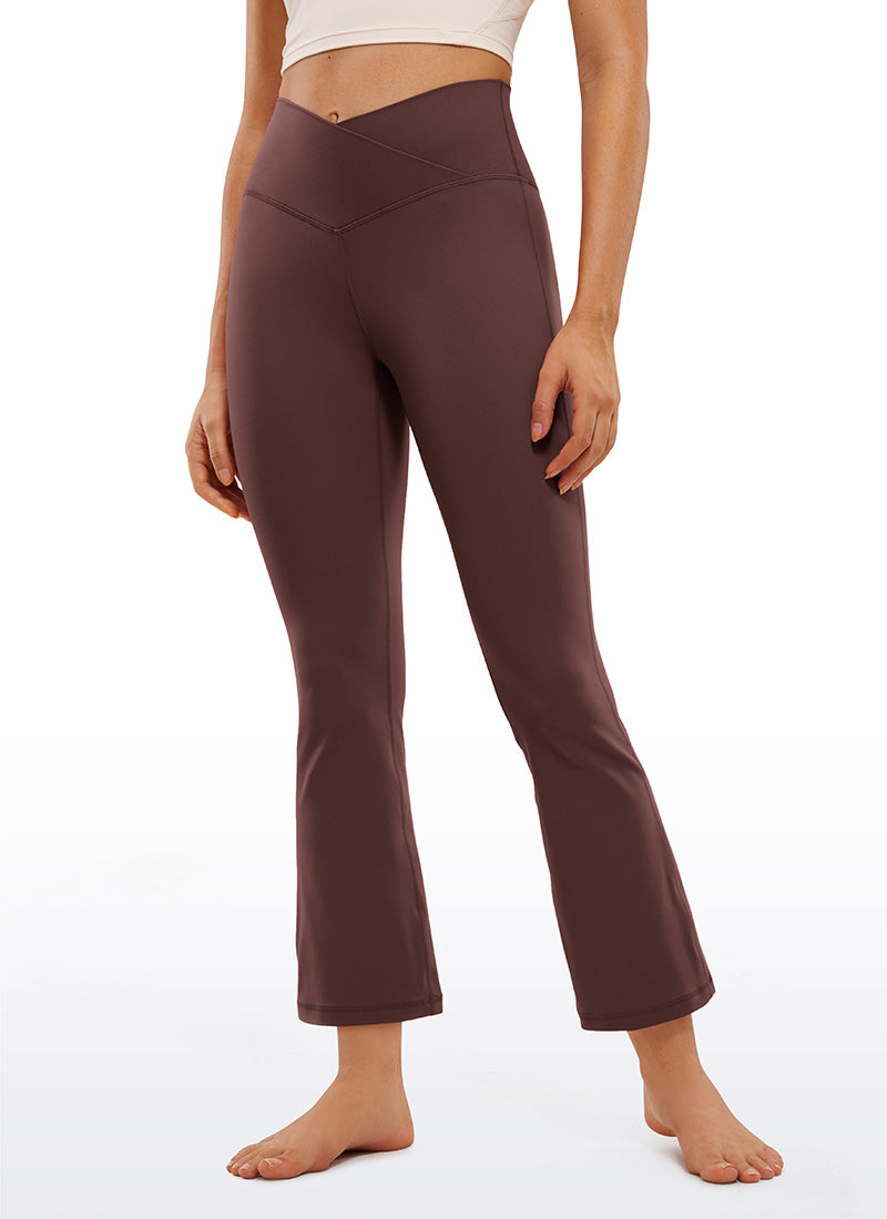 CRZ YOGA Butterluxe Leggings Acampanados con Escote en V para Mujer Gris pardo
