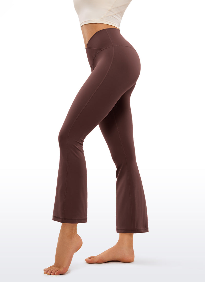 CRZ YOGA Butterluxe Leggings Acampanados con Escote en V para Mujer Gris pardo