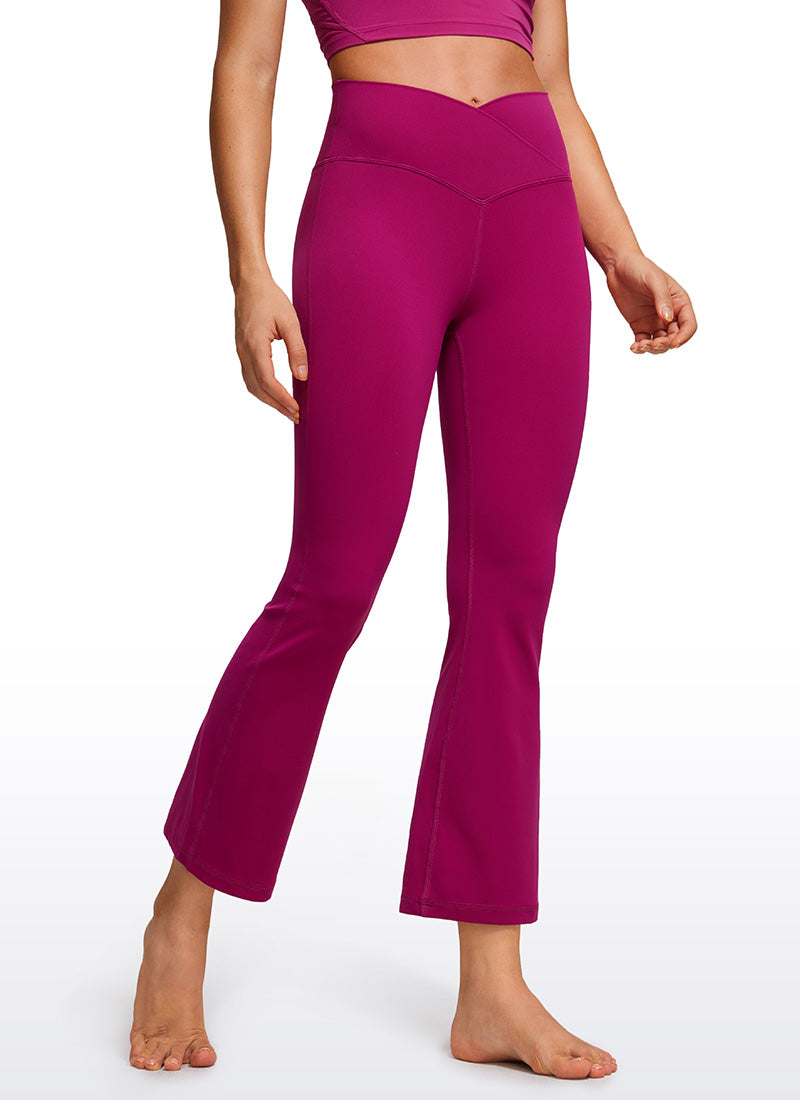 CRZ YOGA Butterluxe Leggings Acampanados con Escote en V para Mujer Magenta Púrpura