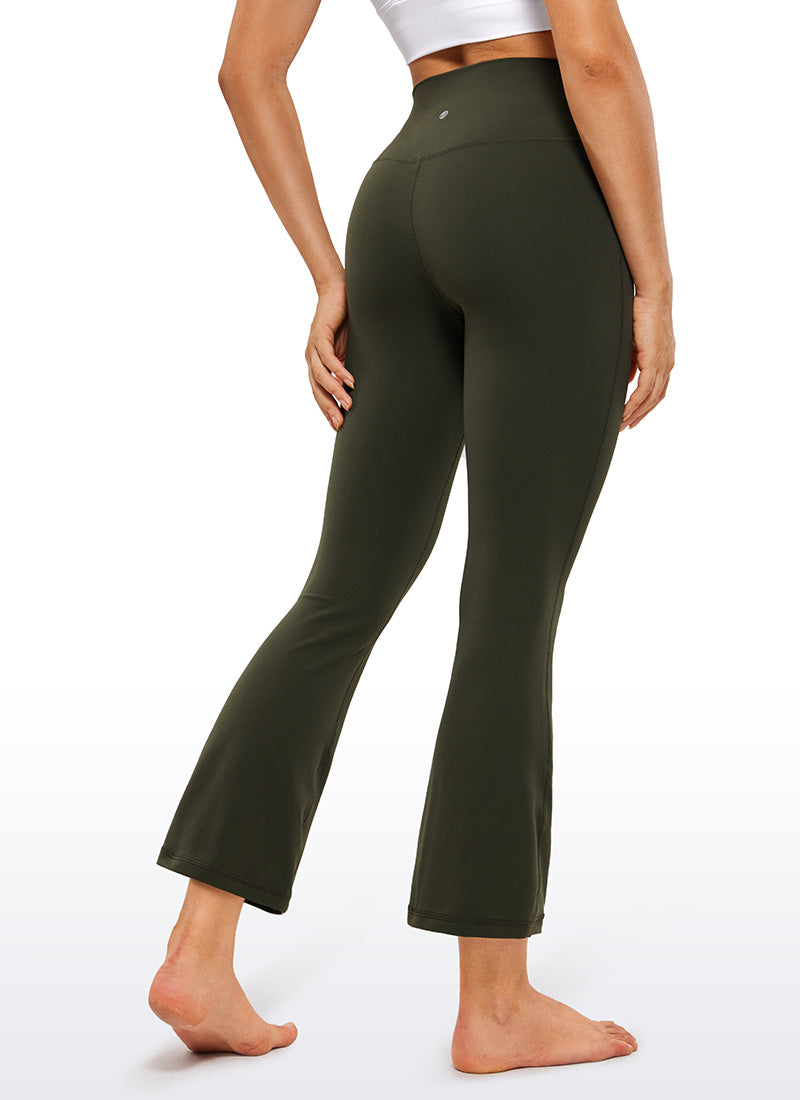 CRZ YOGA Butterluxe Leggings Acampanados con Escote en V para Mujer Verde Oliva