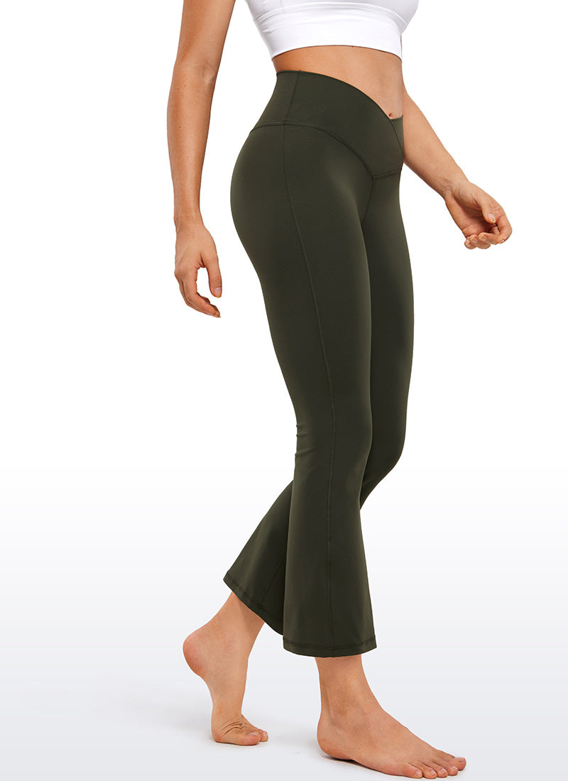 CRZ YOGA Butterluxe Leggings Acampanados con Escote en V para Mujer Verde Oliva