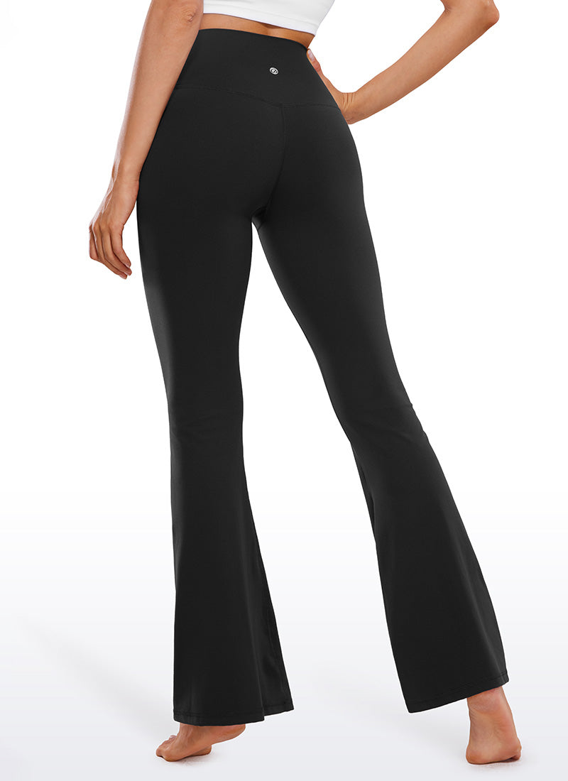 CRZ YOGA Butterluxe Leggings Acampanados con Escote en V para Mujer Negro