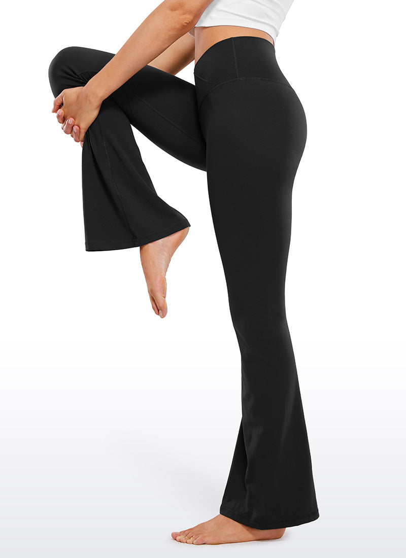 CRZ YOGA Butterluxe Leggings Acampanados con Escote en V para Mujer Negro