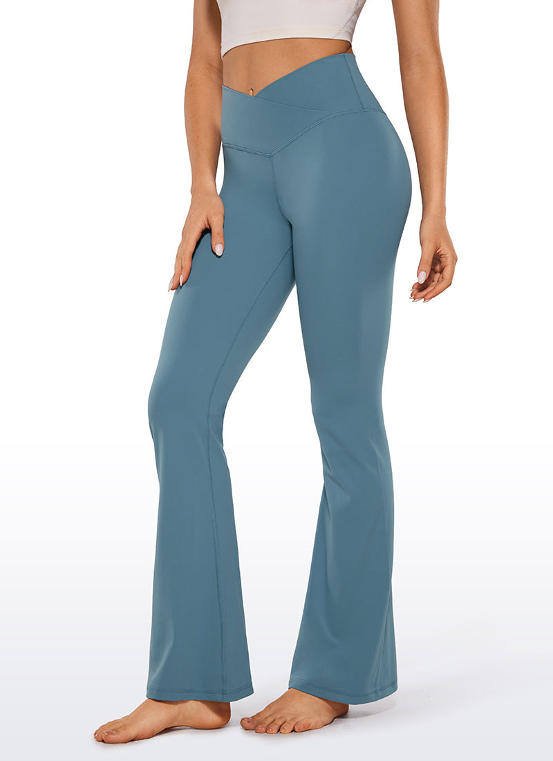 CRZ YOGA Butterluxe Leggings Acampanados con Escote en V para Mujer Cenizas azules
