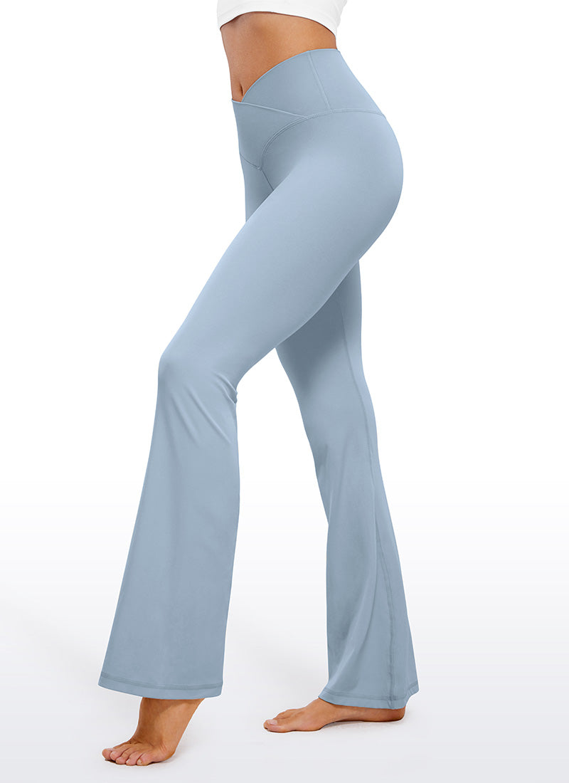 CRZ YOGA Butterluxe Leggings Acampanados con Escote en V para Mujer Batista Azul