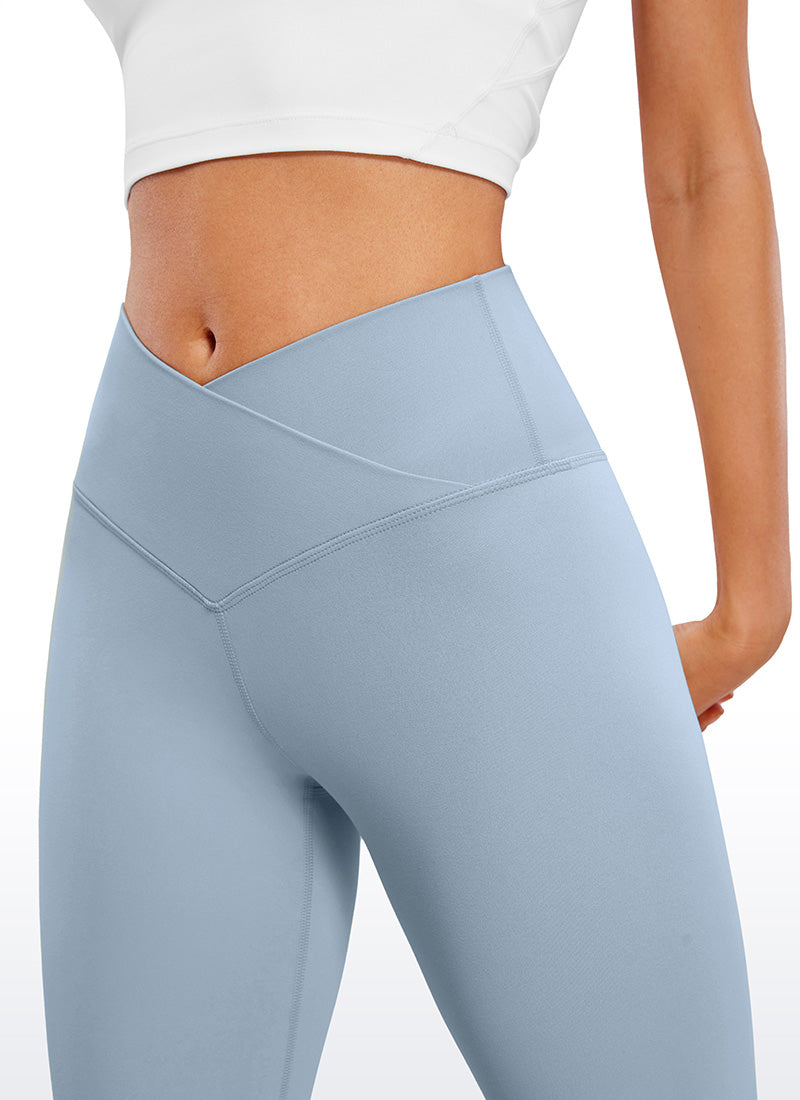 CRZ YOGA Butterluxe Leggings Acampanados con Escote en V para Mujer Batista Azul