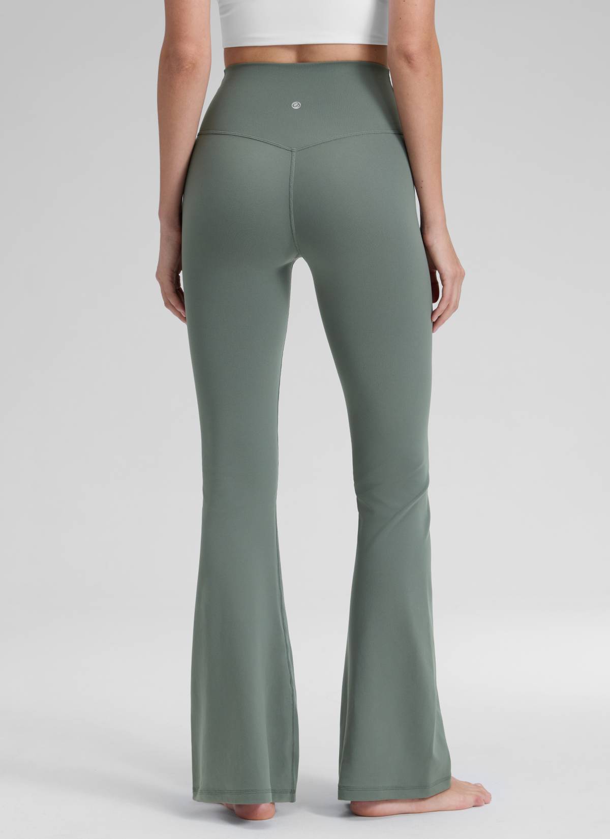 CRZ YOGA Butterluxe Leggings Acampanados con Escote en V para Mujer Salvia gris