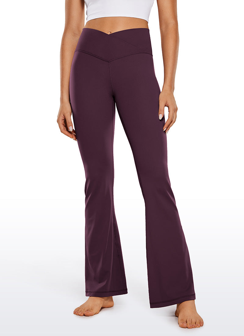 CRZ YOGA Butterluxe Leggings Acampanados con Escote en V para Mujer Deep Purple