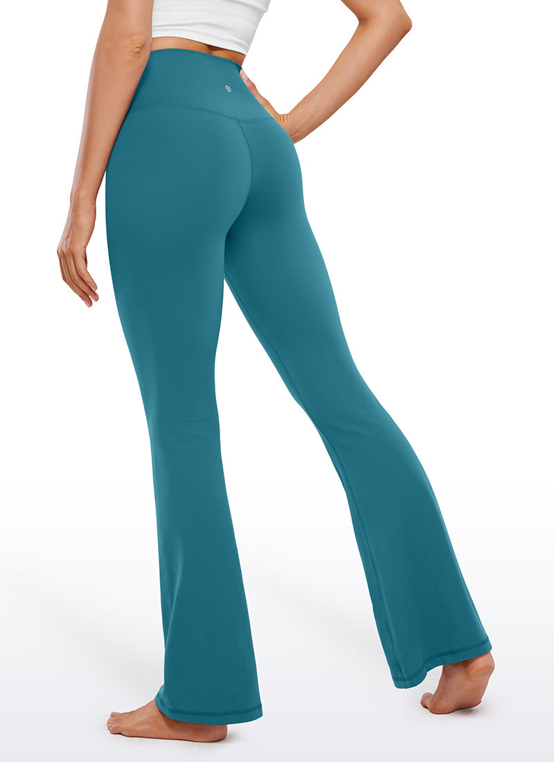 CRZ YOGA Butterluxe Leggings Acampanados con Escote en V para Mujer Verde Boreal