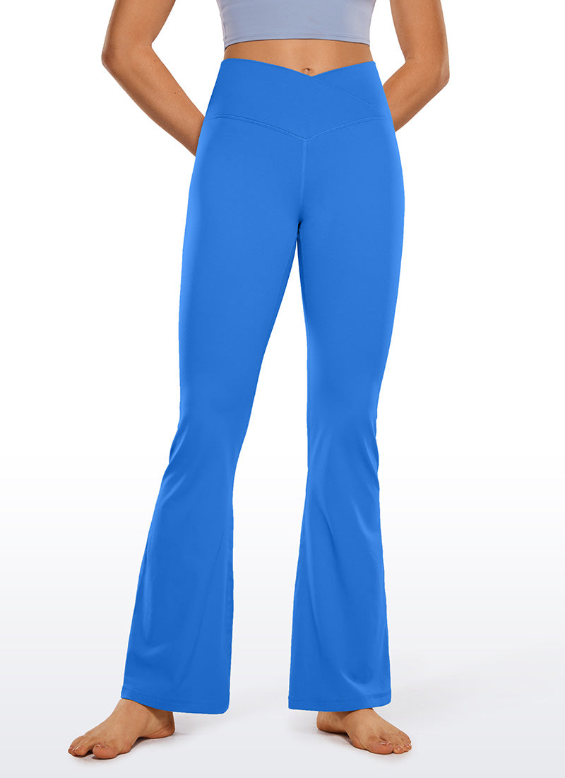 CRZ YOGA Butterluxe Leggings Acampanados con Escote en V para Mujer Azul Destello