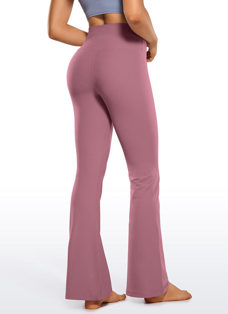 CRZ YOGA Butterluxe Leggings Acampanados con Escote en V para Mujer Polvo de Terciopelo