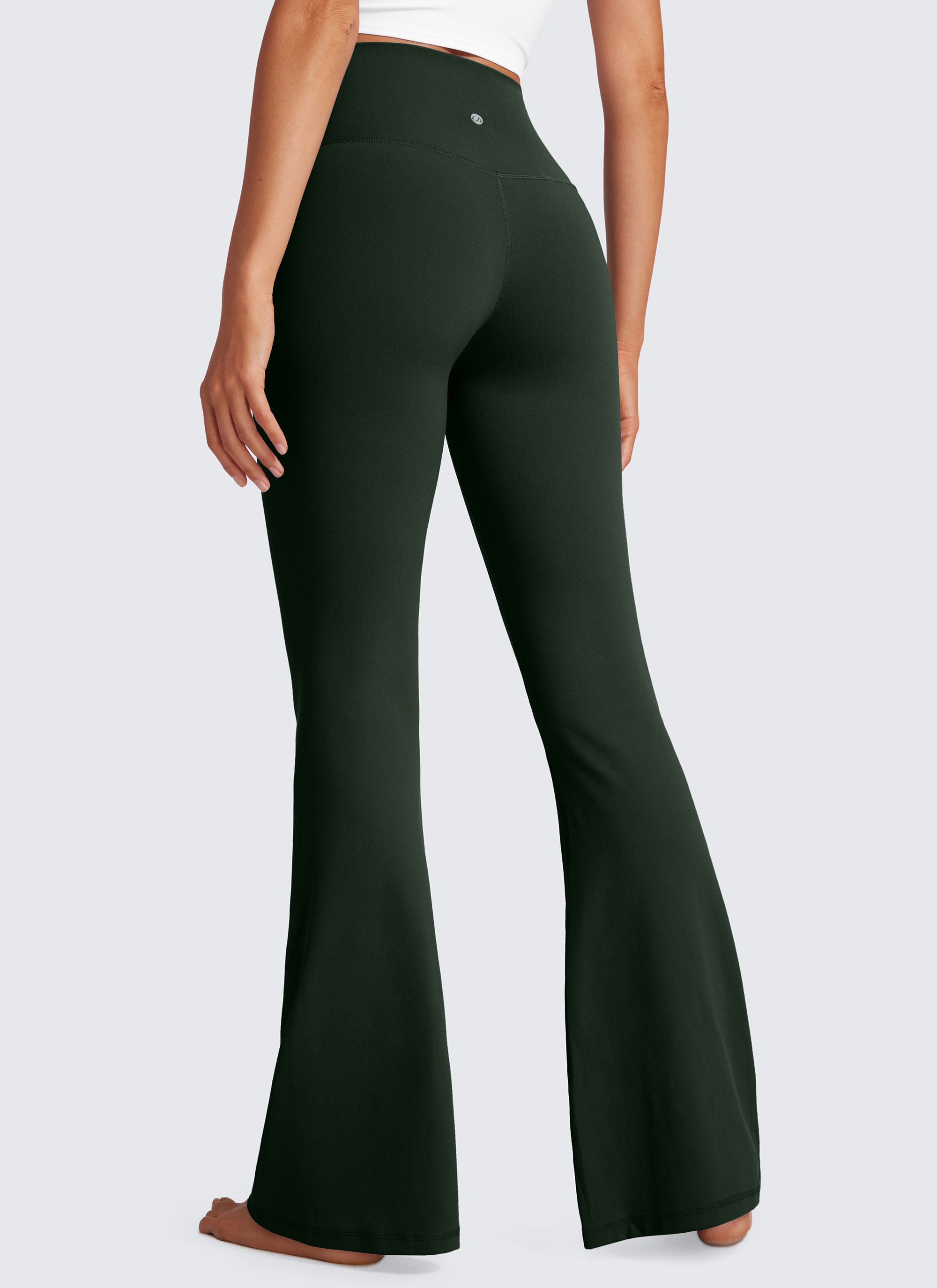 CRZ YOGA Butterluxe Leggings Acampanados con Escote en V para Mujer Leyenda Verde