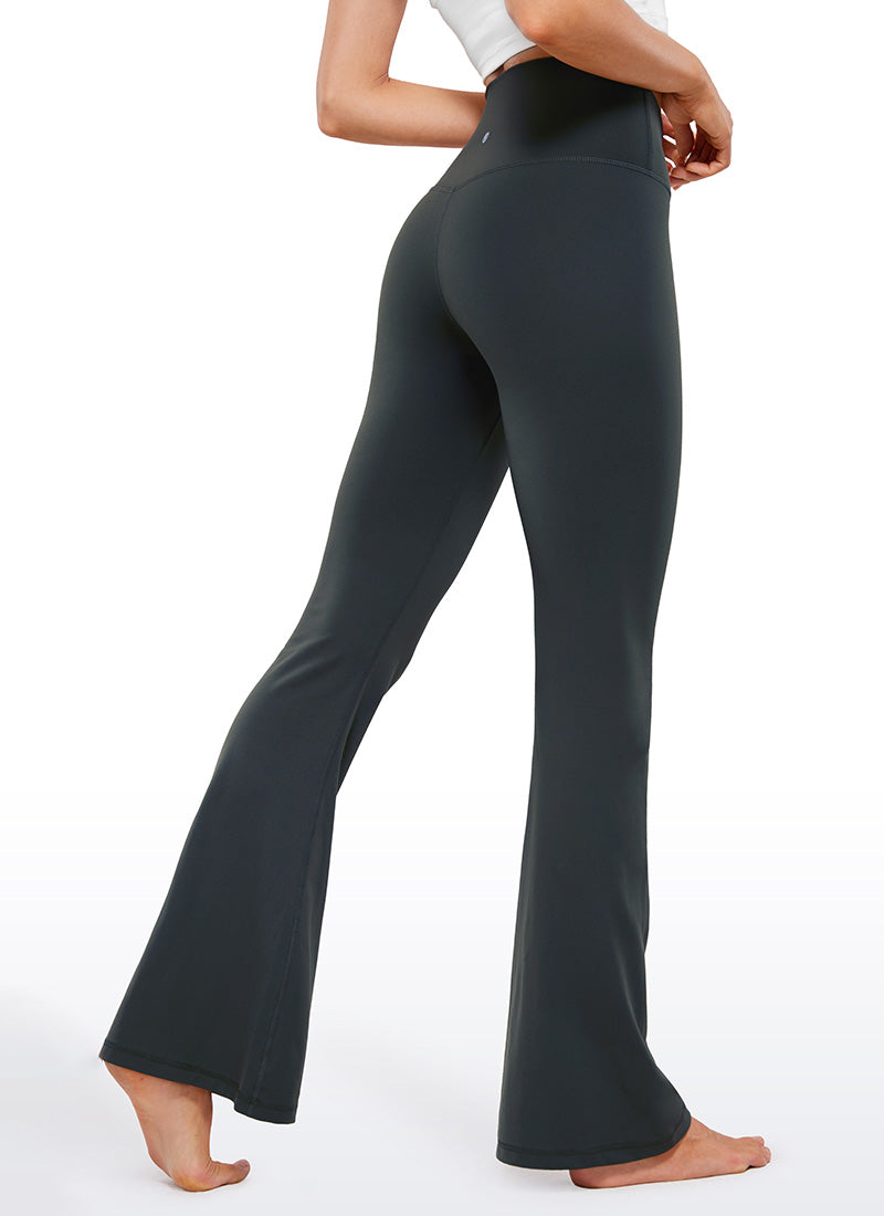 CRZ YOGA Butterluxe Leggings Acampanados con Escote en V para Mujer Verde oscuro