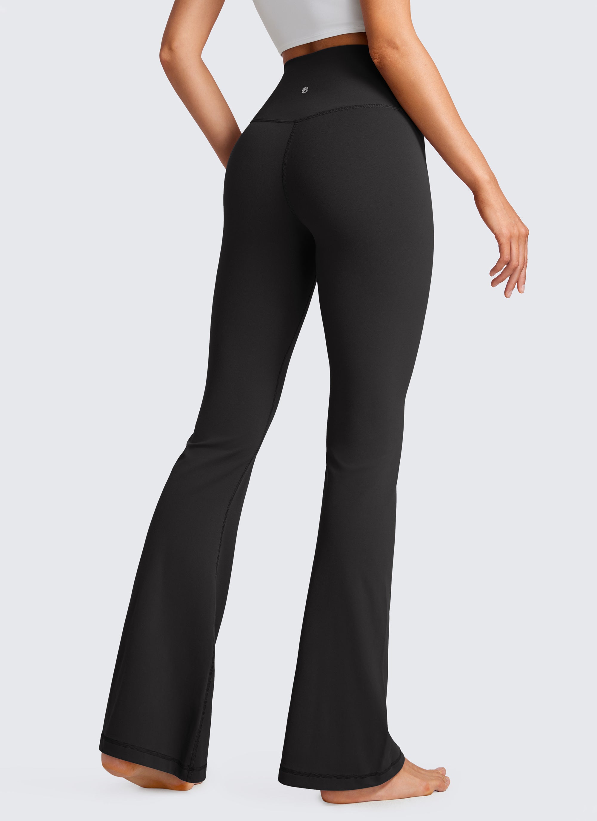 CRZ YOGA Leggings de Mujer Butterluxe V Crossover Cintura Alta 33 Pulgadas Negro