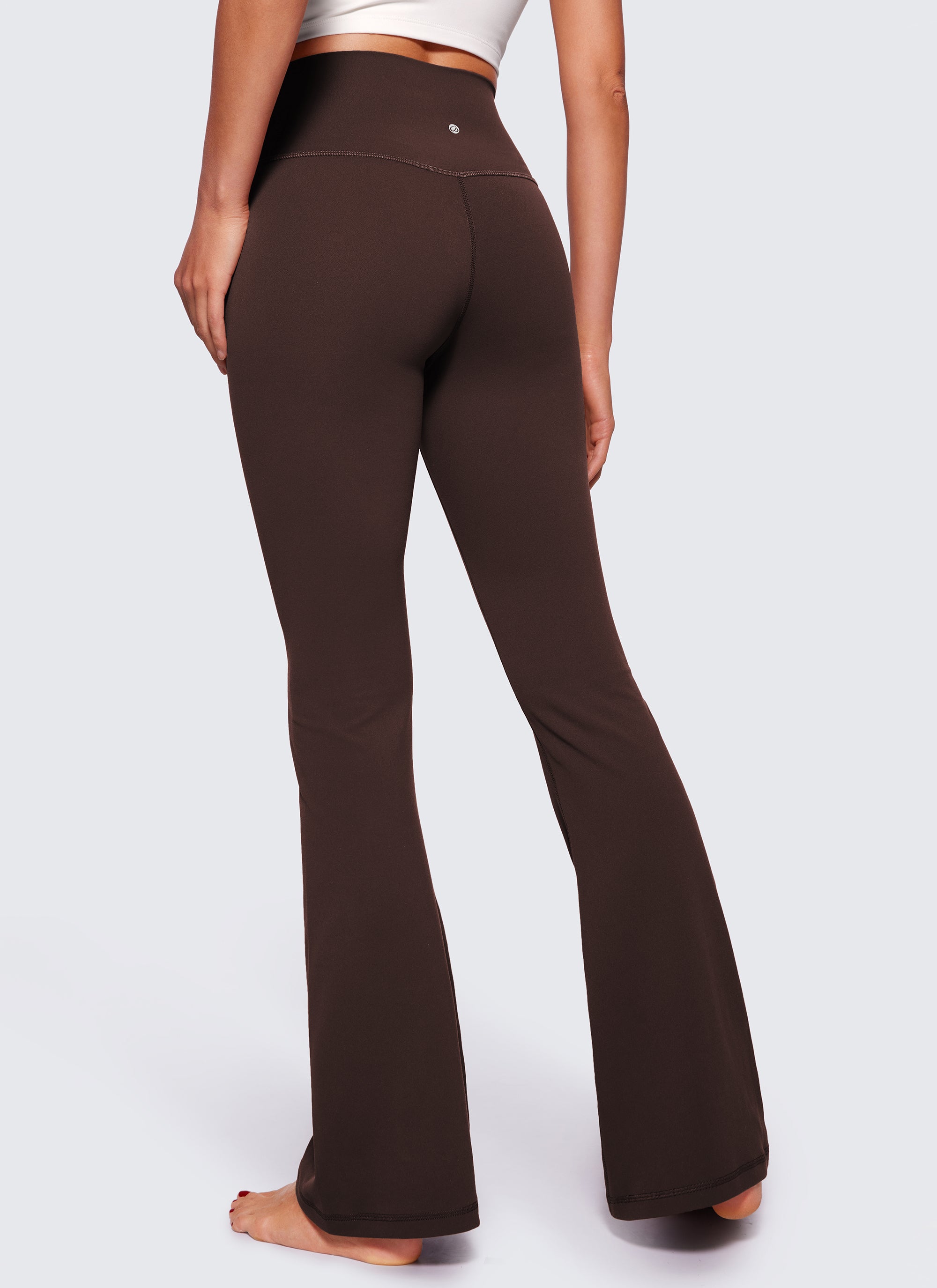 CRZ YOGA Leggings de Mujer Butterluxe V Crossover Cintura Alta 33 Pulgadas Marrón Fudge Caliente