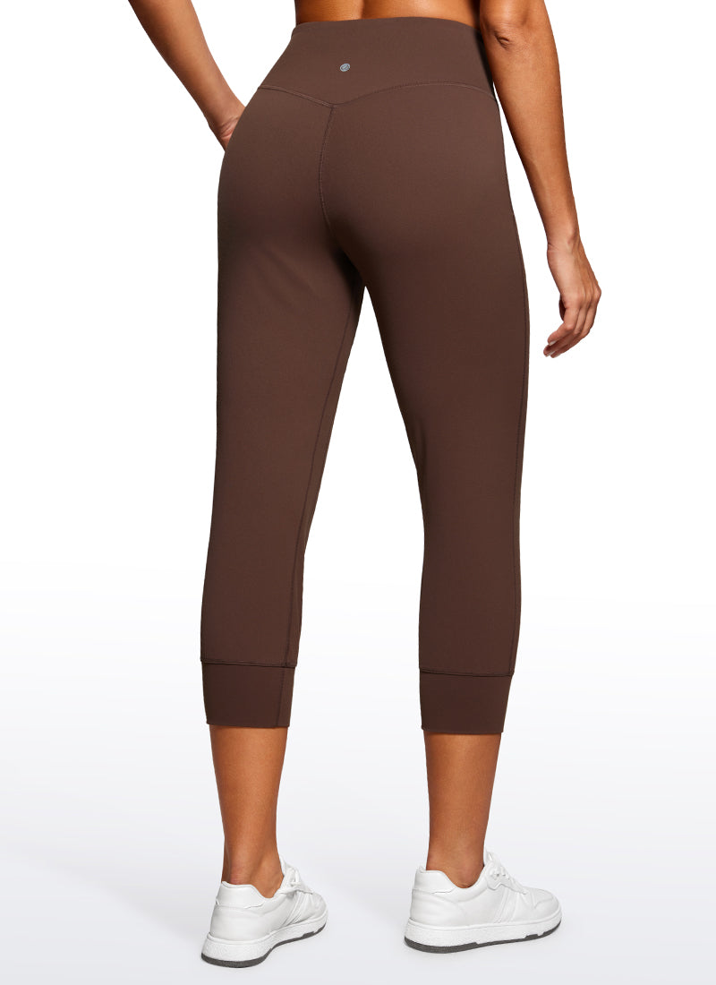 CRZ YOGA Mujeres Joggers Alta Cintura con Bolsillos de 23 pulg. Café Morena