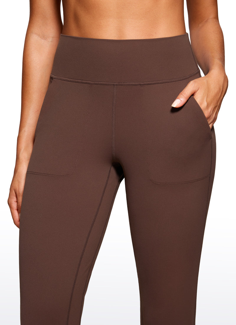 CRZ YOGA Mujeres Joggers Alta Cintura con Bolsillos de 23 pulg. Café Morena