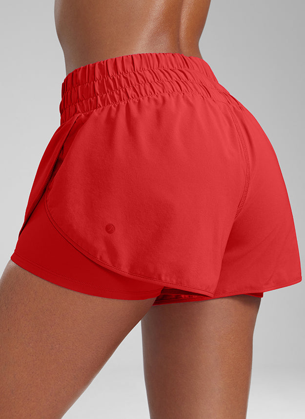 Feathery-Fit Soft Tiro Alto 2 en 1 de 3 pulg.