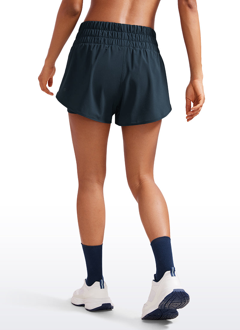 Feathery-Fit Soft Tiro Alto 2 en 1 de 3 pulg.