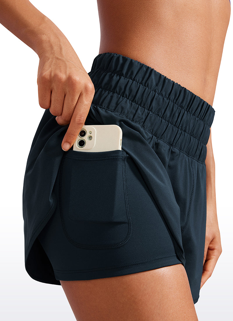 Feathery-Fit Soft Tiro Alto 2 en 1 de 3 pulg.