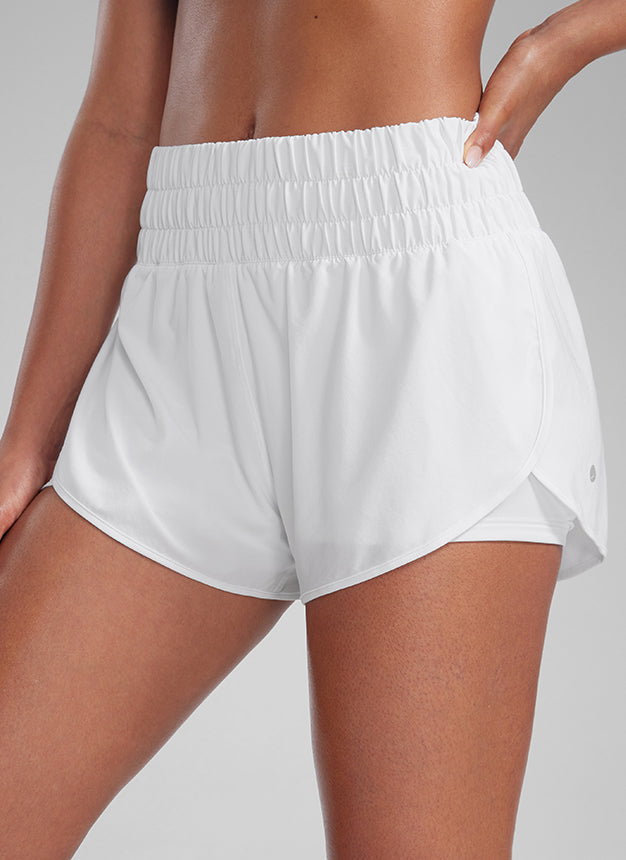 Feathery-Fit Soft Tiro Alto 2 en 1 de 3 pulg.