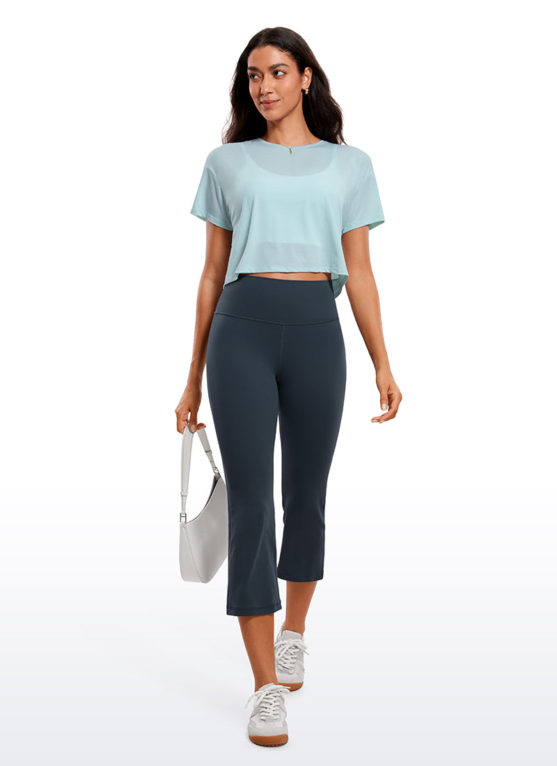 CRZ YOGA Leggings de Pierna Ancha de Cintura Alta con Bolsillos True Navy