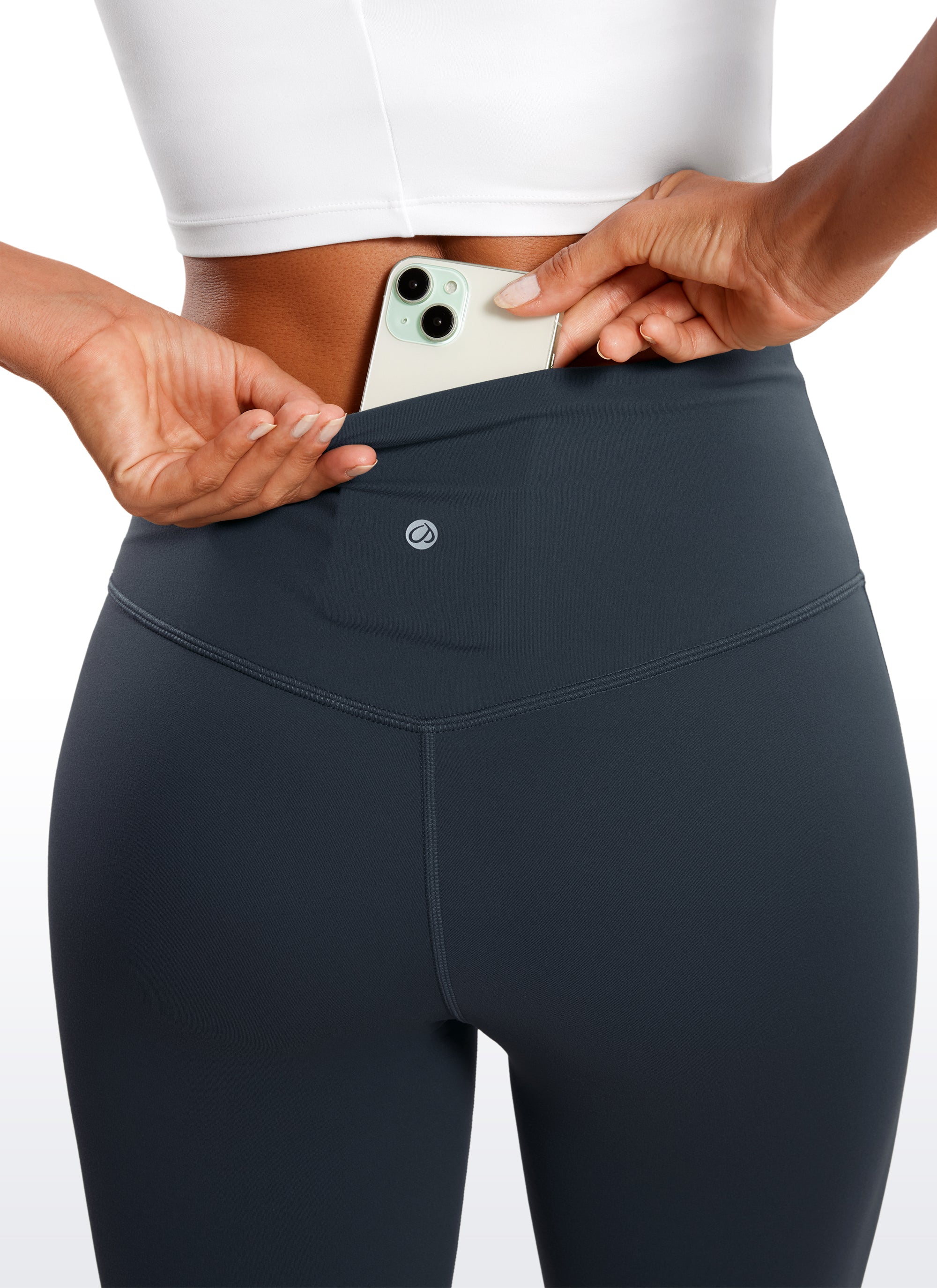 CRZ YOGA Leggings de Pierna Ancha de Cintura Alta con Bolsillos True Navy