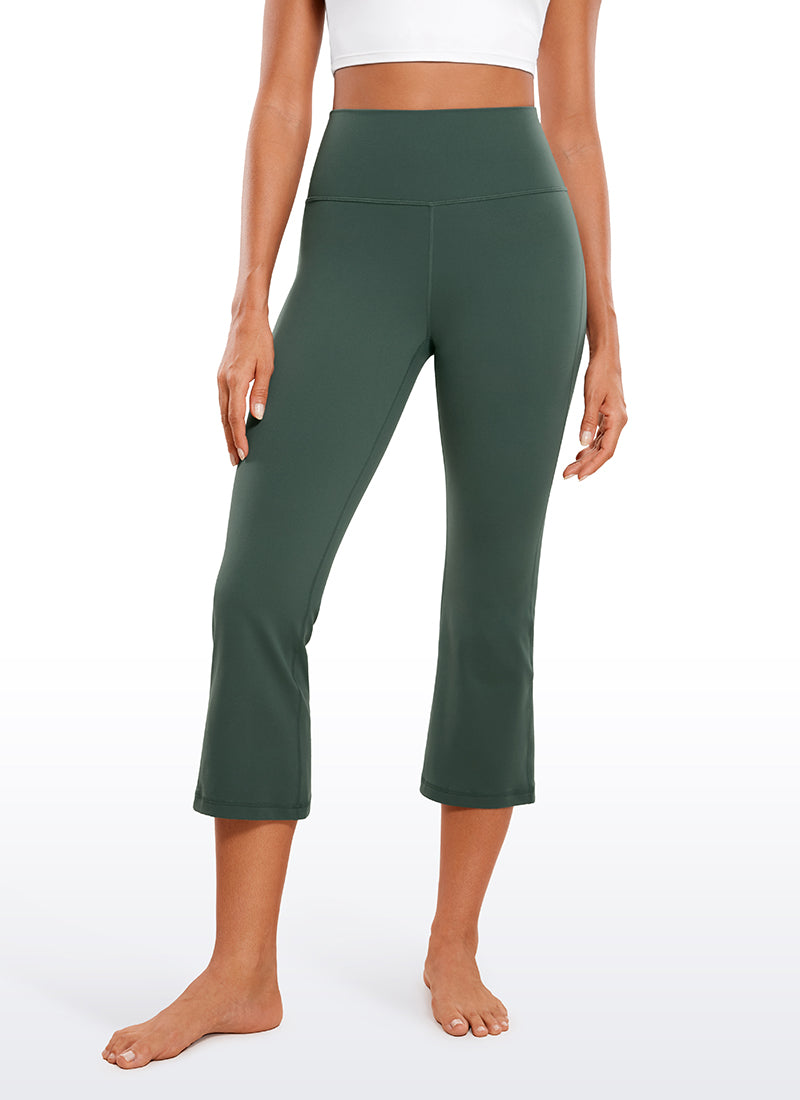 CRZ YOGA Leggings de Pierna Ancha de Cintura Alta con Bolsillos Verde Bosque Oscuro
