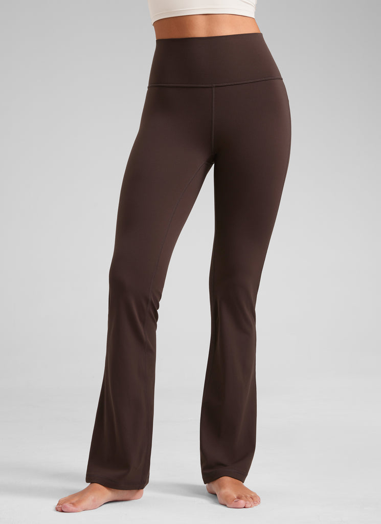 CRZ YOGA Butterluxe Leggings de Cintura Alta y Pierna Acampanada para Mujer Marrón Fudge Caliente