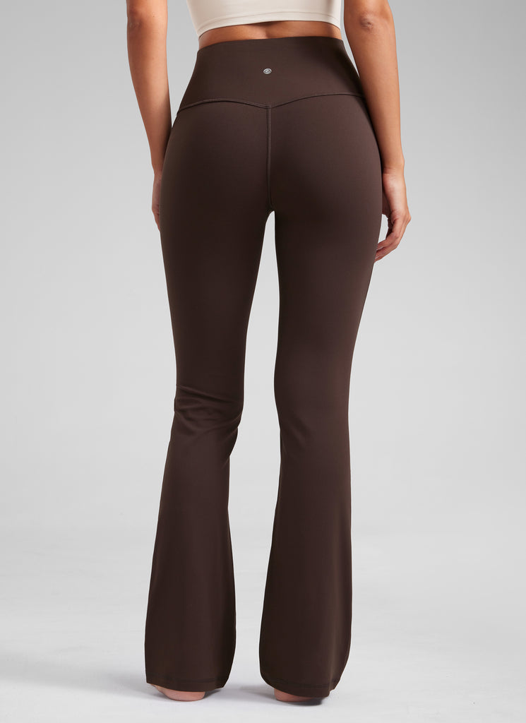 CRZ YOGA Butterluxe Leggings de Cintura Alta y Pierna Acampanada para Mujer Marrón Fudge Caliente