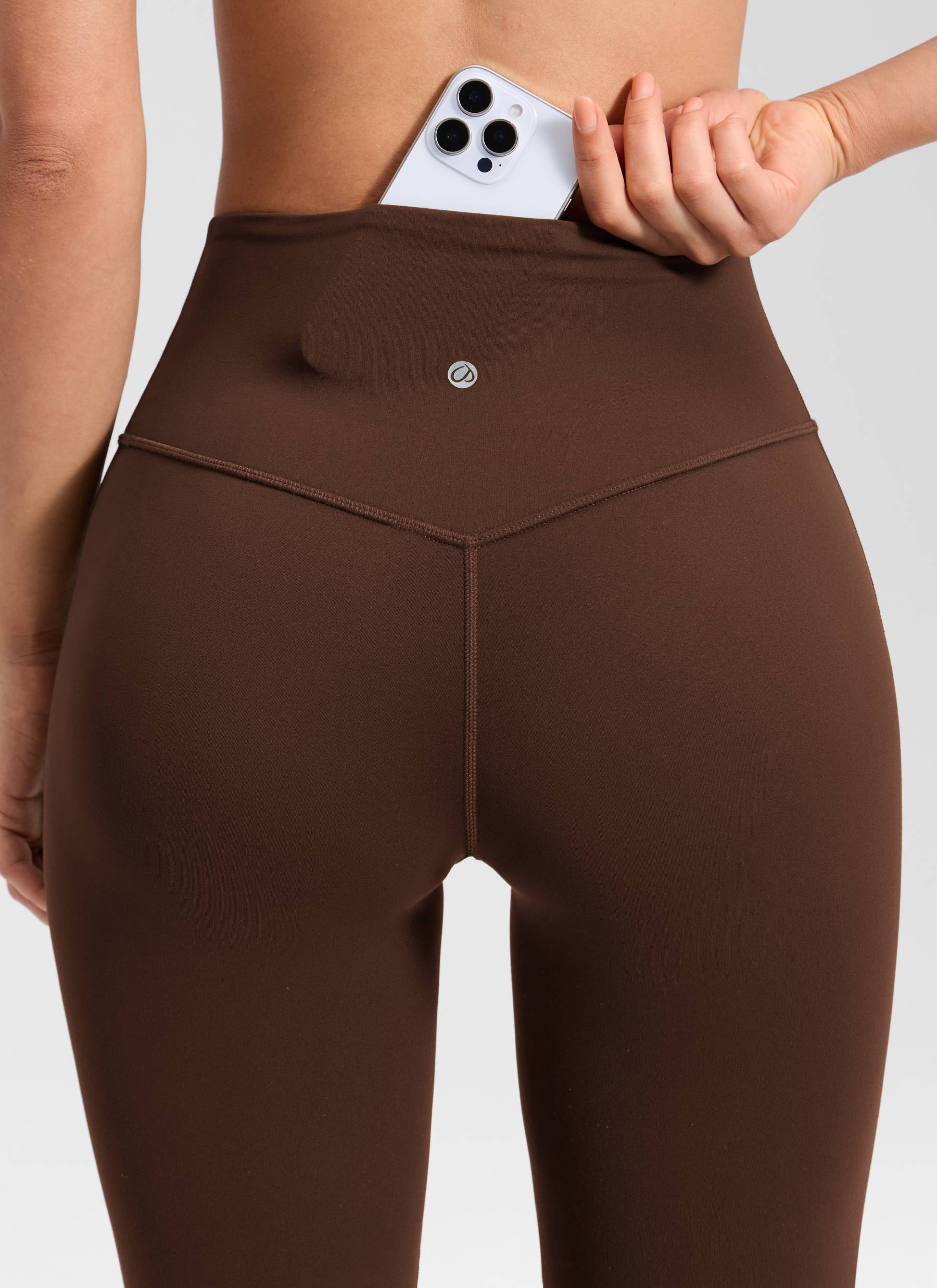 CRZ YOGA Leggings de Cintura Alta y Pierna Acampanada para Mujer Marrón Lava