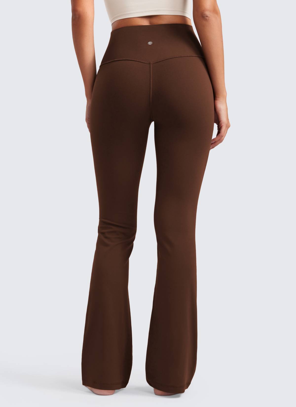 CRZ YOGA Leggings de Cintura Alta y Pierna Acampanada para Mujer Marrón Lava