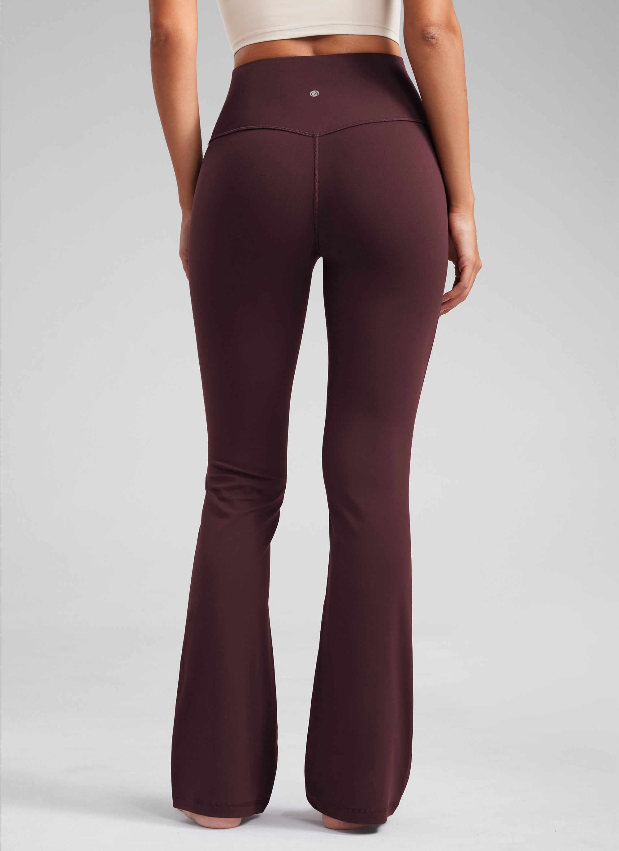 CRZ YOGA Leggings de Cintura Alta y Pierna Acampanada para Mujer Ciruela madura