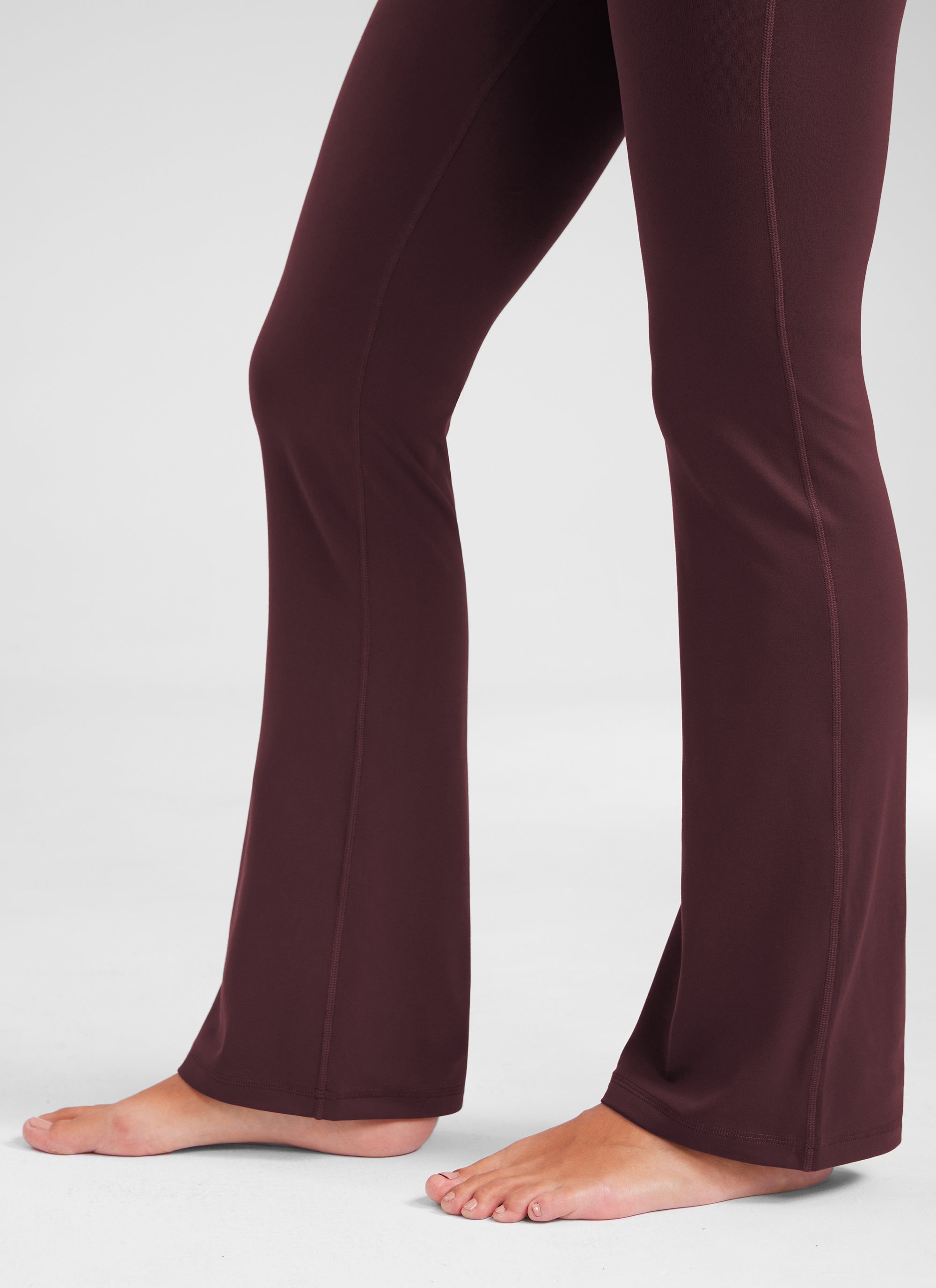 CRZ YOGA Leggings de Cintura Alta y Pierna Acampanada para Mujer Ciruela madura