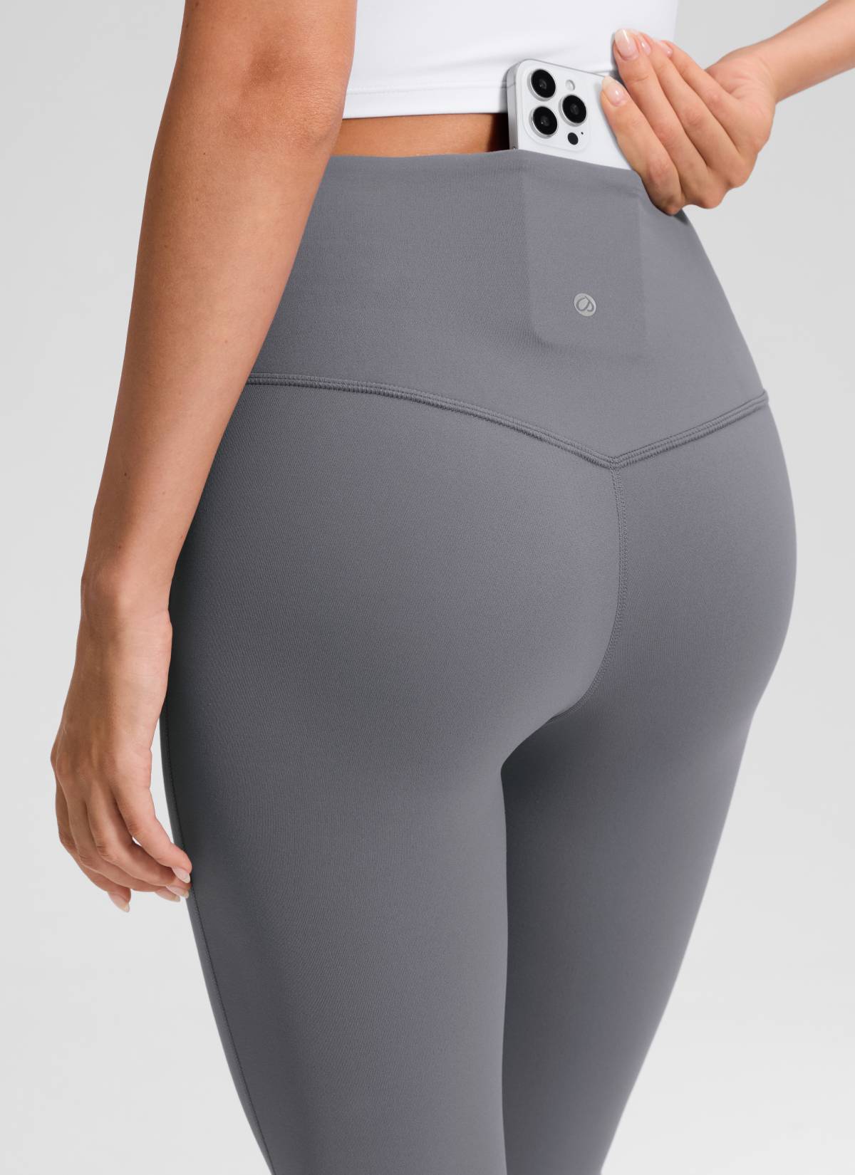 CRZ YOGA Leggings de Cintura Alta y Pierna Acampanada para Mujer Gris Solar
