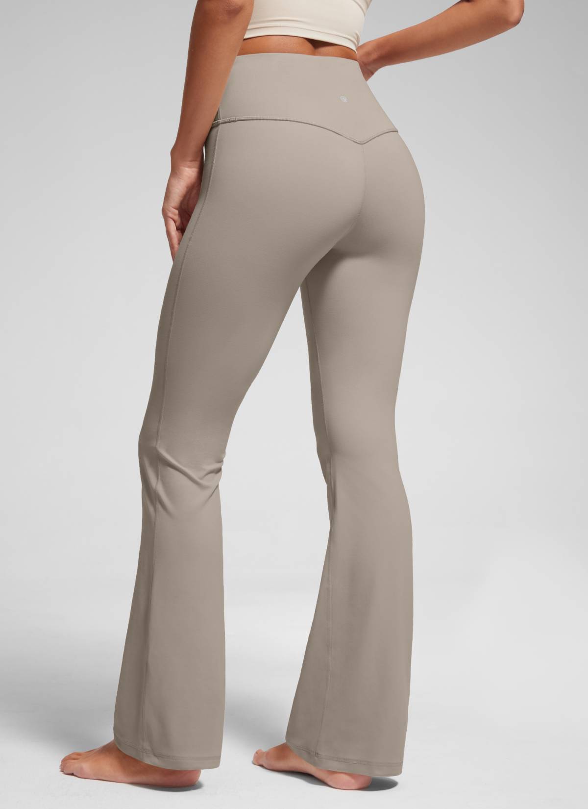 CRZ YOGA Leggings de Cintura Alta y Pierna Acampanada para Mujer Gris Ceniza Cálido