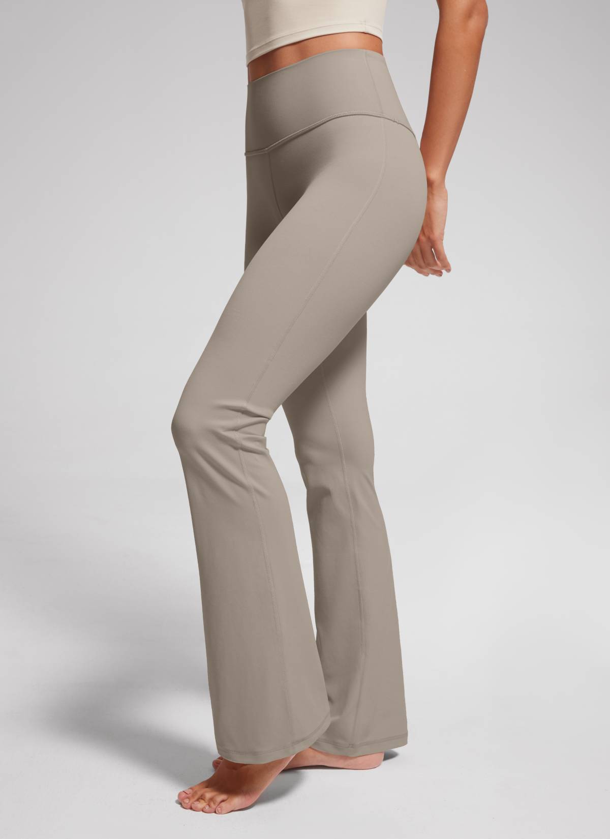CRZ YOGA Leggings de Cintura Alta y Pierna Acampanada para Mujer Gris Ceniza Cálido