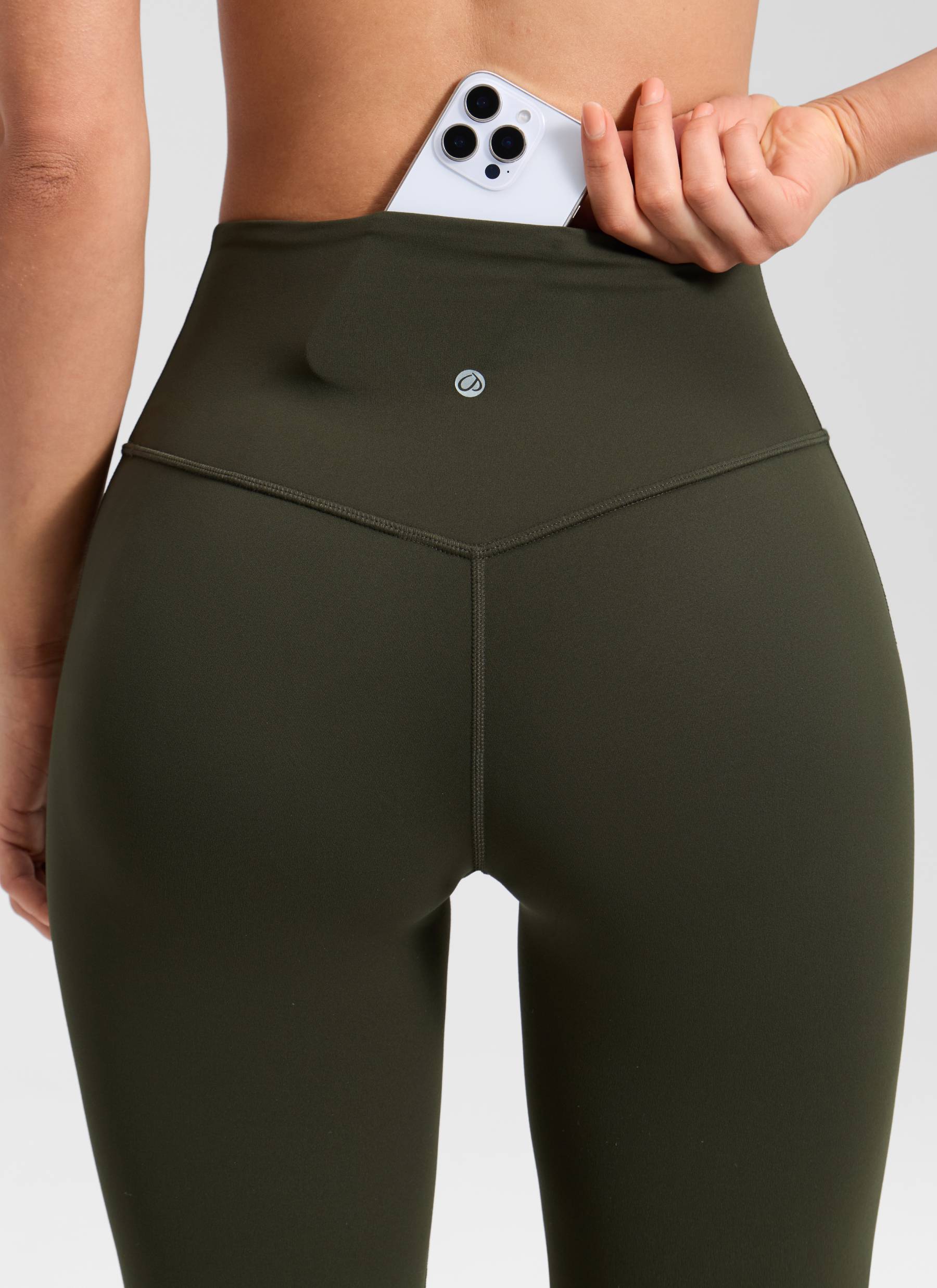 CRZ YOGA Leggings de Cintura Alta y Pierna Acampanada para Mujer Verde Oliva