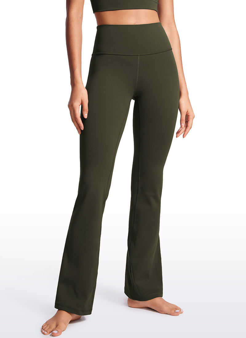 CRZ YOGA Leggings de Cintura Alta y Pierna Acampanada para Mujer Verde Oliva