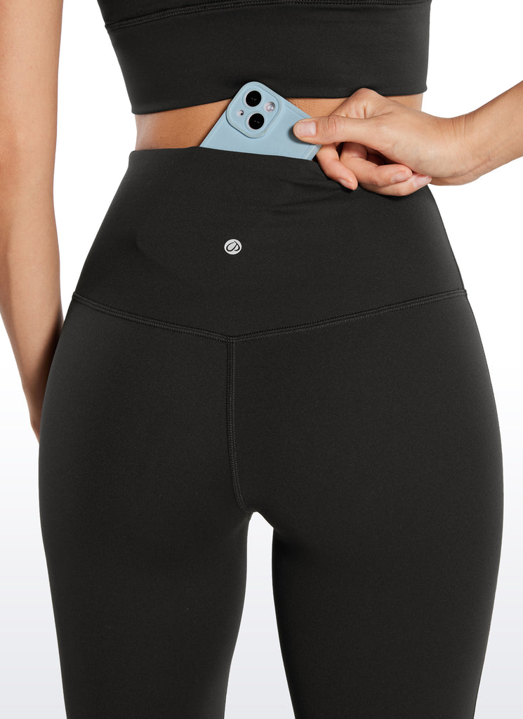 CRZ YOGA Butterluxe Leggings Acampanados con Bolsillos de 33.5 Pulgadas para Mujer Negro