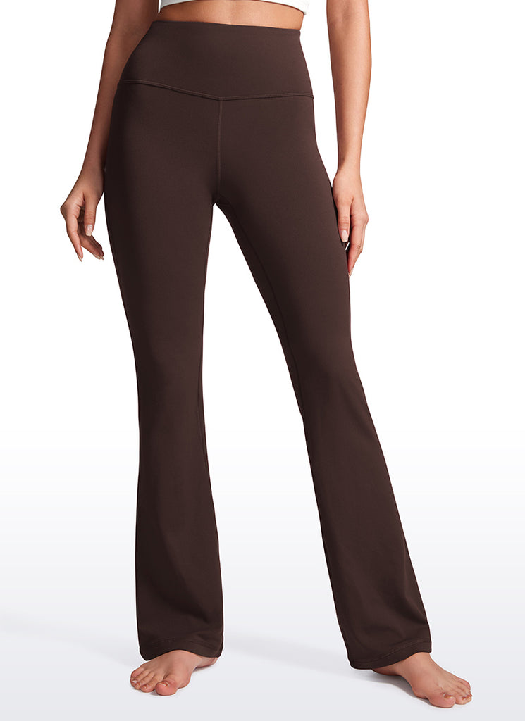 CRZ YOGA Butterluxe Leggings de Cintura Alta y Pierna Acampanada para Mujer Marrón Fudge Caliente