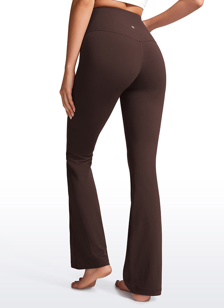 CRZ YOGA Butterluxe Leggings de Cintura Alta y Pierna Acampanada para Mujer Marrón Fudge Caliente