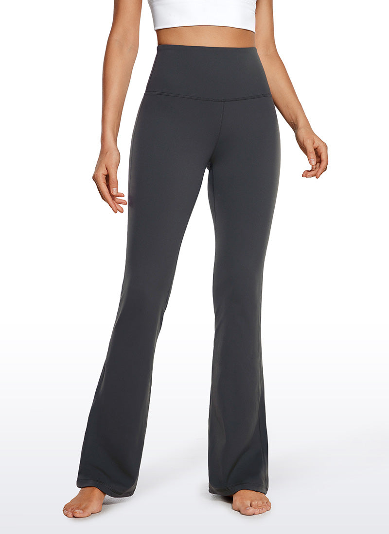 CRZ YOGA Leggings de Cintura Alta y Pierna Acampanada para Mujer Gris misterioso