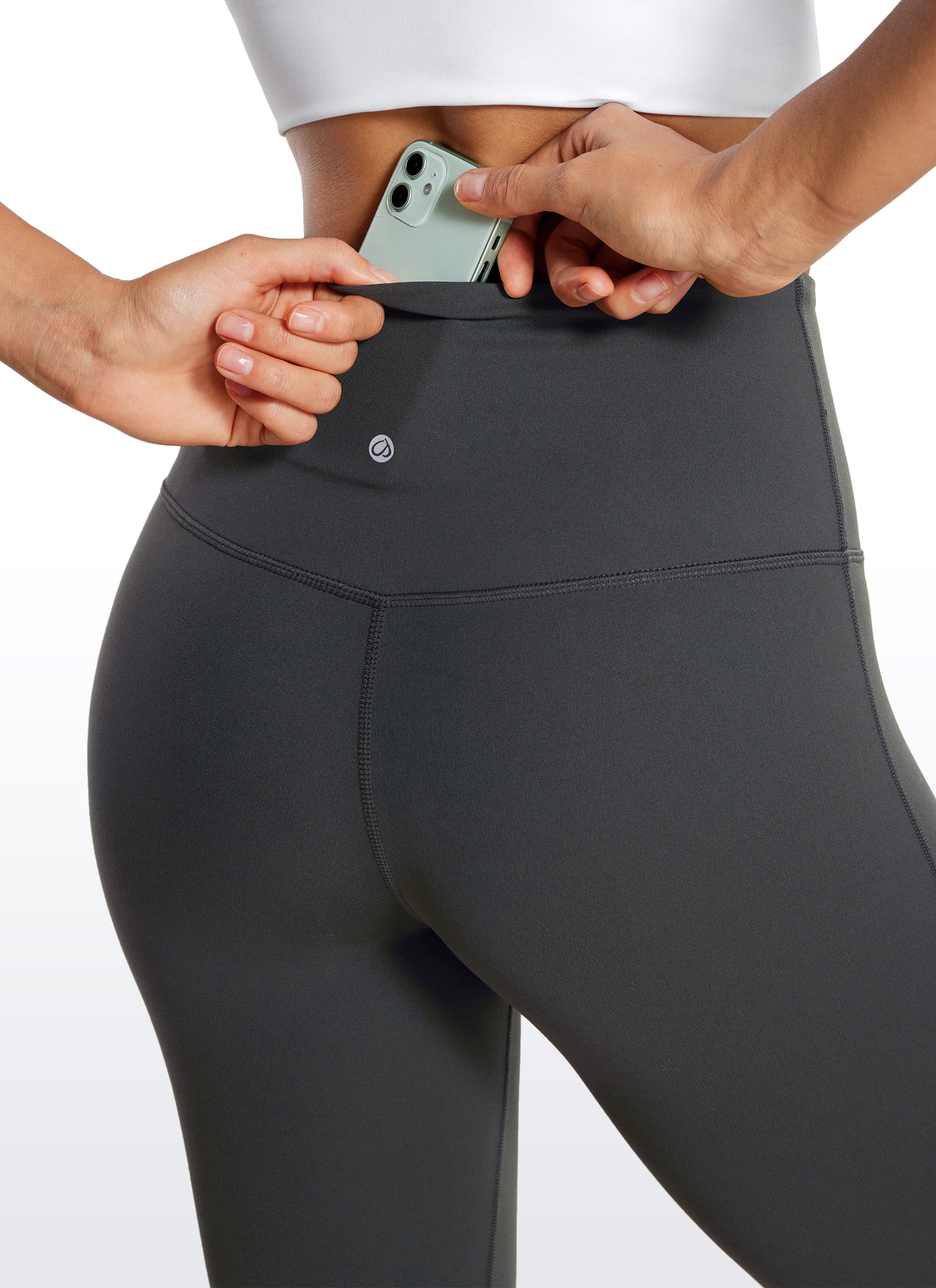 CRZ YOGA Leggings de Cintura Alta y Pierna Acampanada para Mujer Gris misterioso