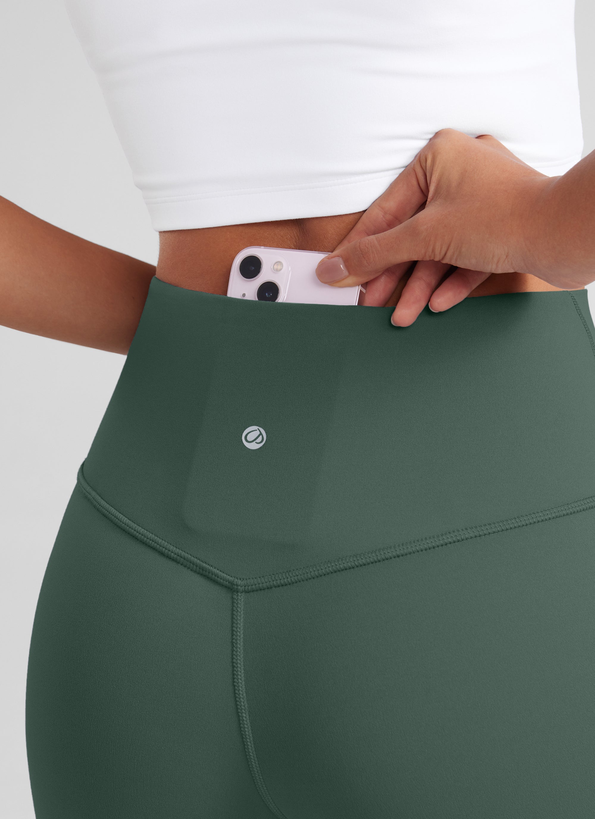 CRZ YOGA Leggings de Cintura Alta y Pierna Acampanada para Mujer Verde Bosque Oscuro