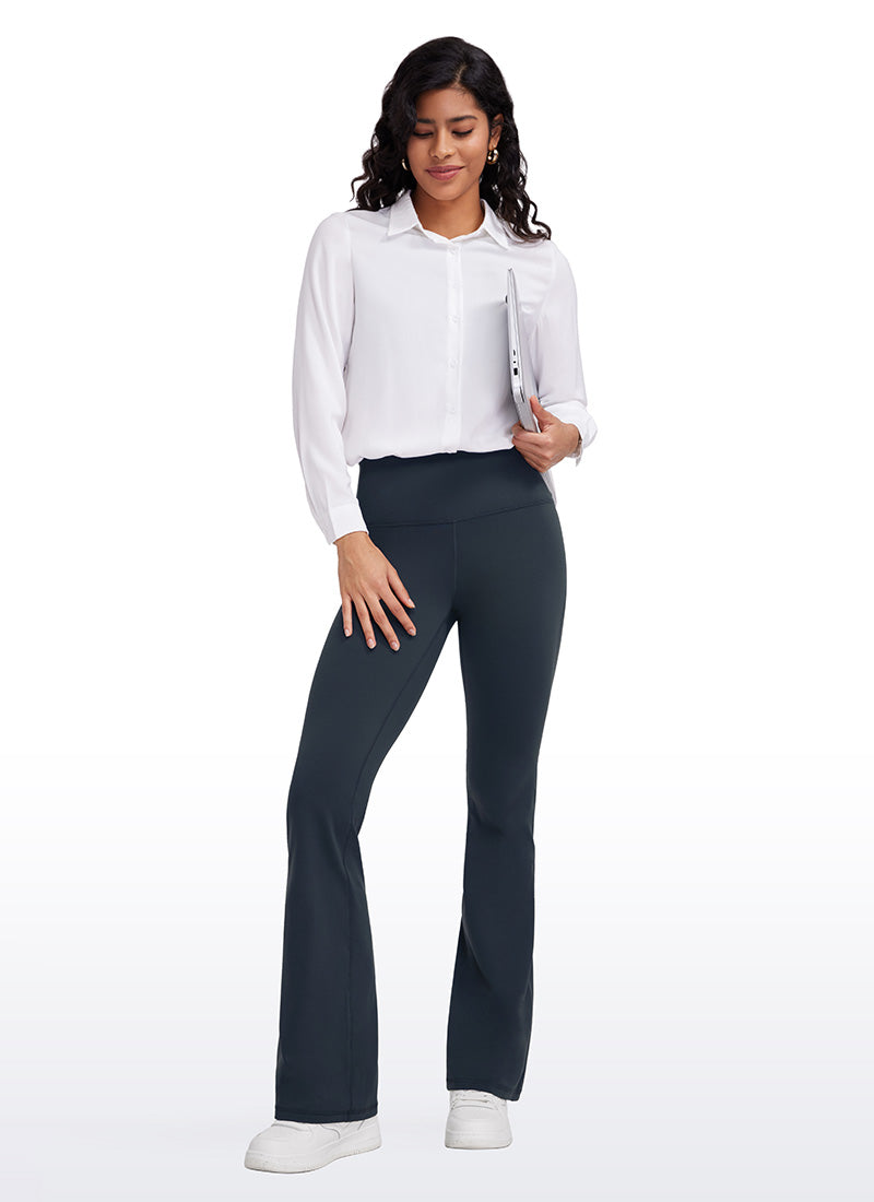 CRZ YOGA Leggings de Cintura Alta y Pierna Acampanada para Mujer True Navy