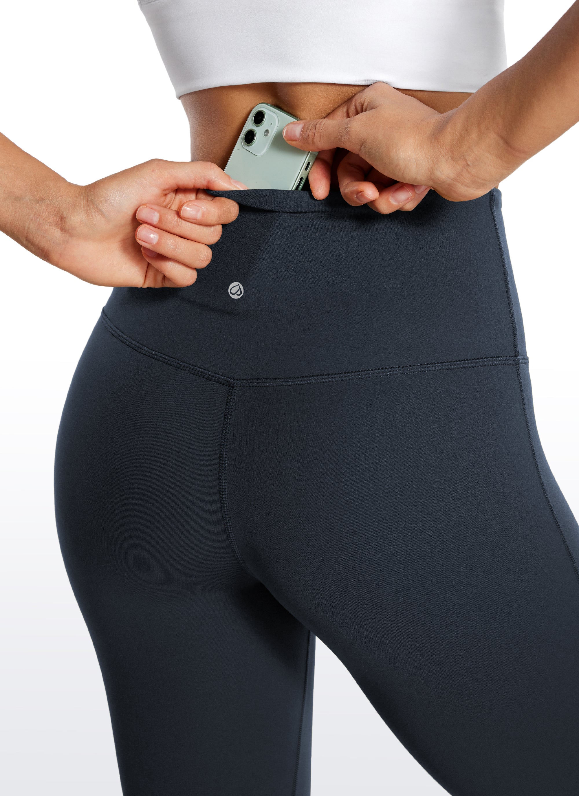CRZ YOGA Leggings de Cintura Alta y Pierna Acampanada para Mujer True Navy