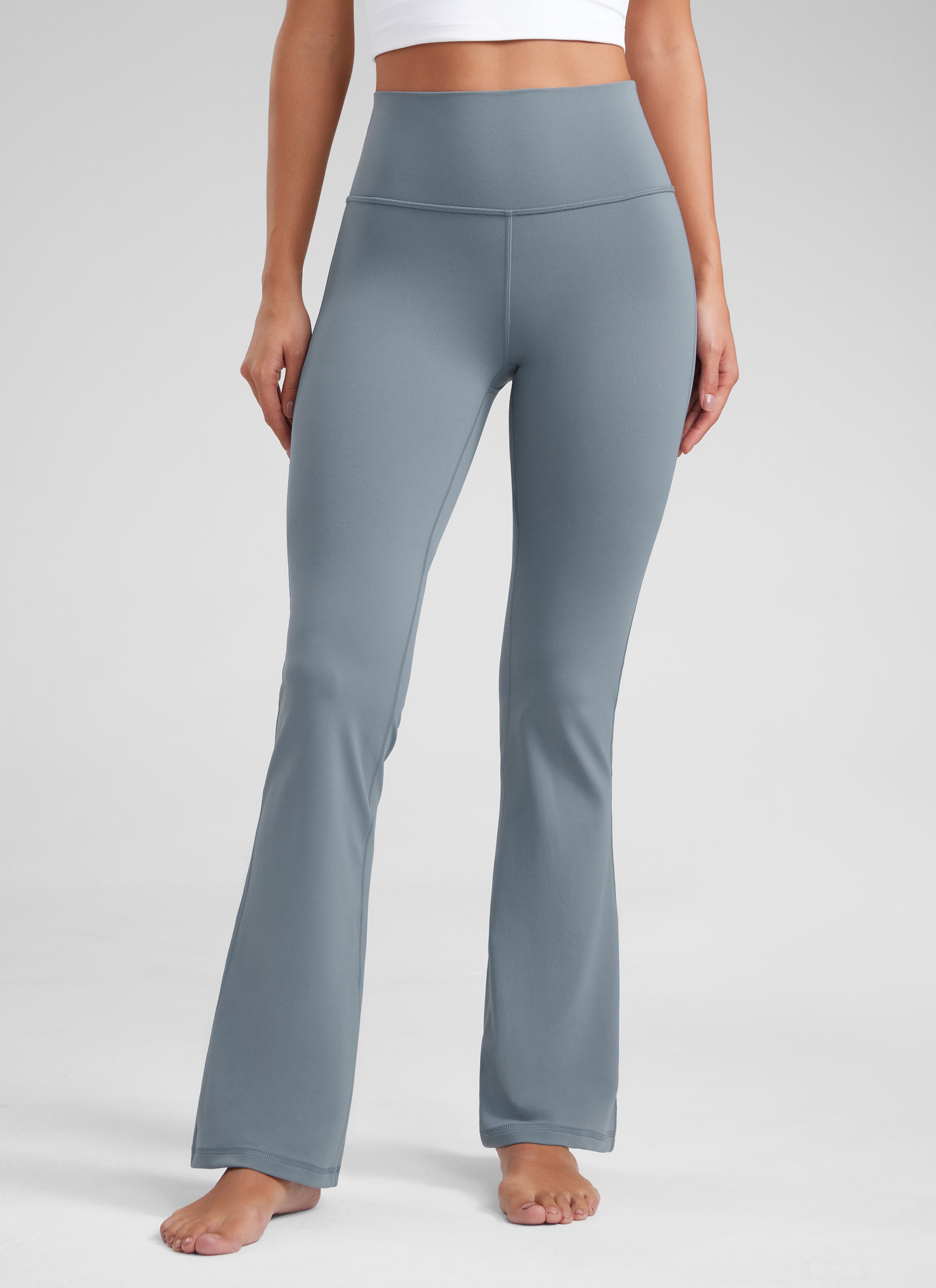 CRZ YOGA Leggings con Bolsillos Acampanados de 29 Pulgadas para Mujer Azul Belga