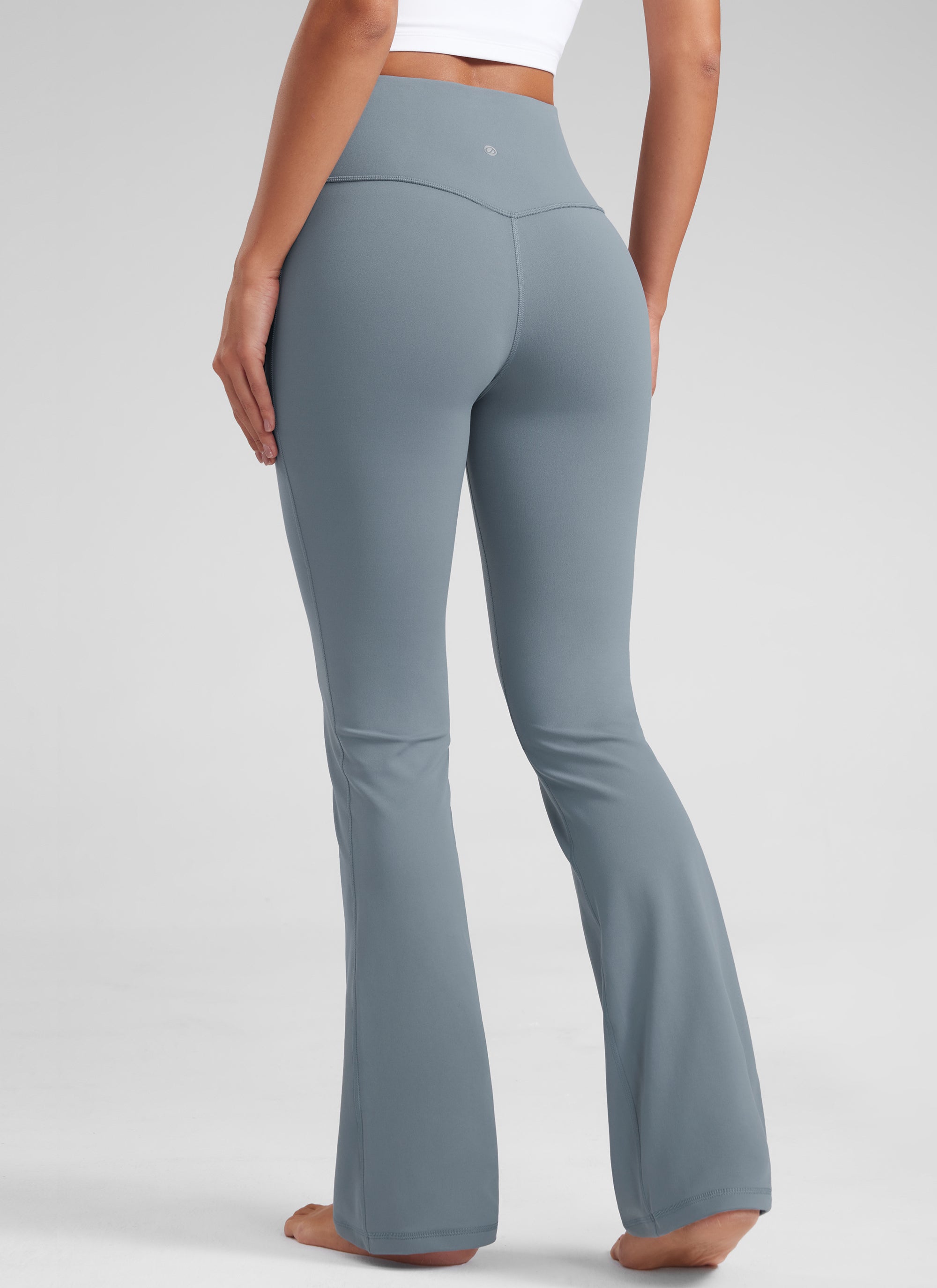 CRZ YOGA Leggings con Bolsillos Acampanados de 29 Pulgadas para Mujer Azul Belga